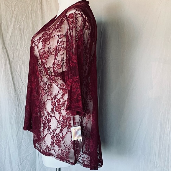 NWT LuLaRoe lace Lindsay kimono, M - Picture 3 of 11